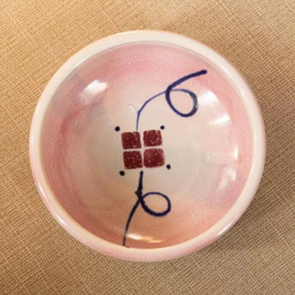 Serving Plate with Bamboo Handle and Matching Bowl